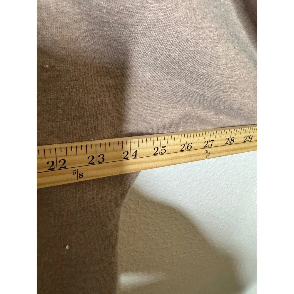 Soft Surroundings Womens Taupe Brown Cotton French Terry V-Neck Hoodie L - Picture 7 of 8
